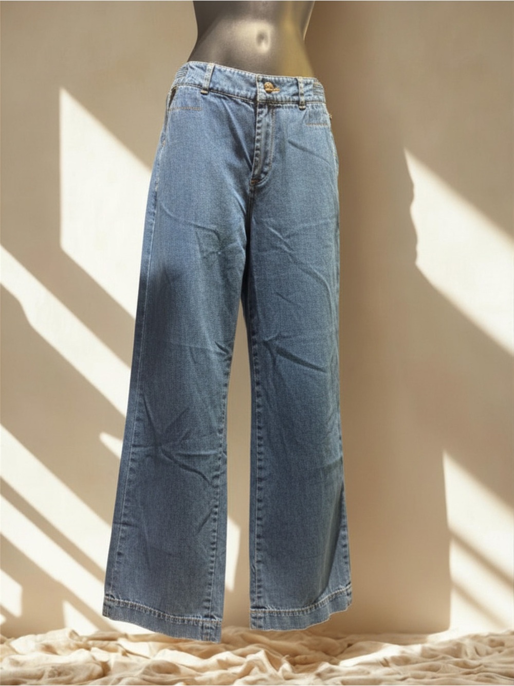 Ralph Lauren Mid-Blue Wide-Leg Jeans